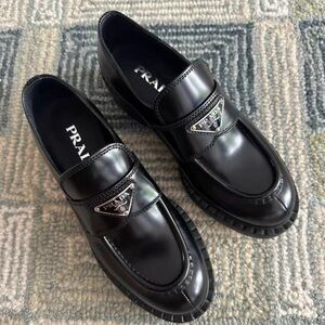Prada Women's Black Glossy Loafers